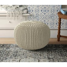 30cm Hand-Knitted Cotton Pouffe